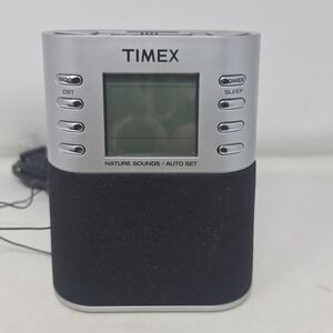 Timex T307S Digital Alarm Clock Radio LCD AM FM Dual w/ Preset & Nature Sounds